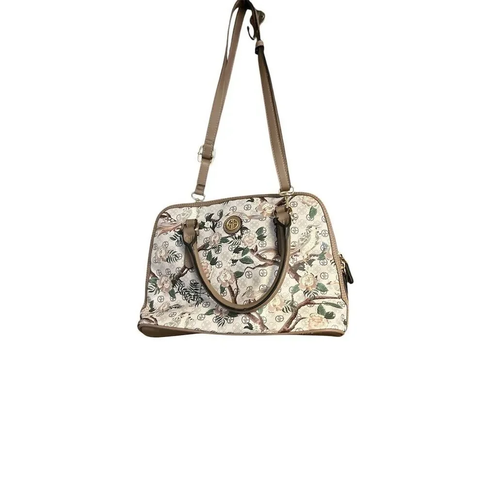 Giani Bernini‎ Women's Floral Dome Satchel Bag Neutral Design